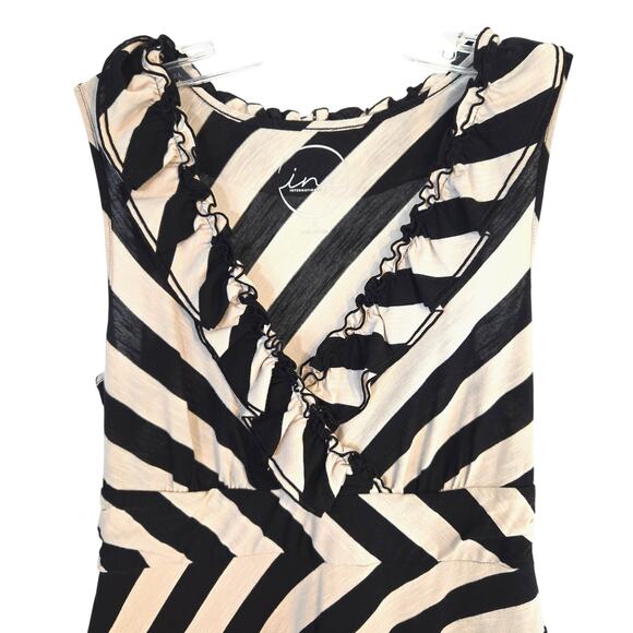 ING Women's Dress Medium M Brown Black Sleeveless Short  Sun Misses Size 8 10 - Picture 2 of 7